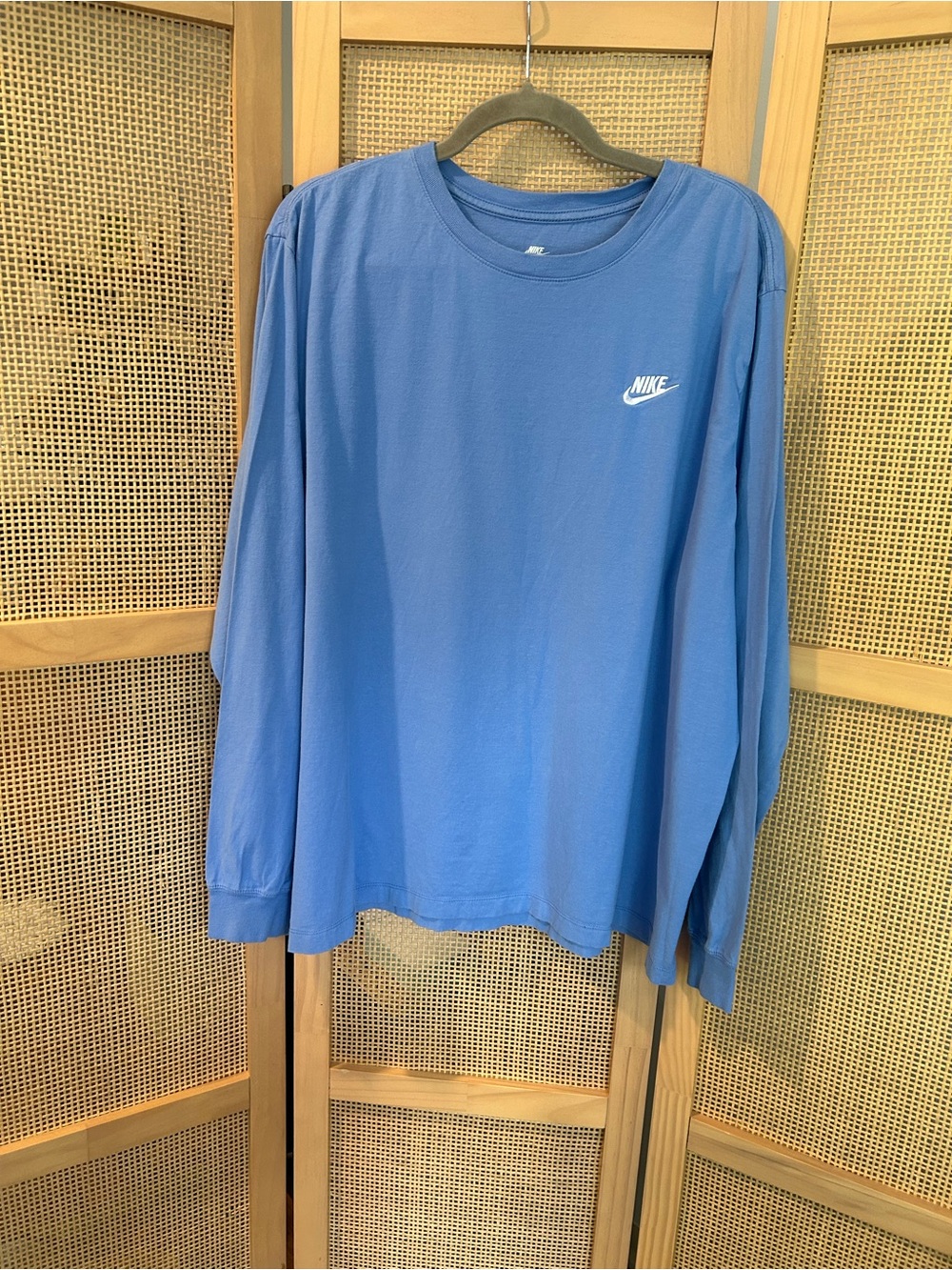 Nike Light Blue Long Sleeve Shirt with White Swoosh - Picture 5 of 10